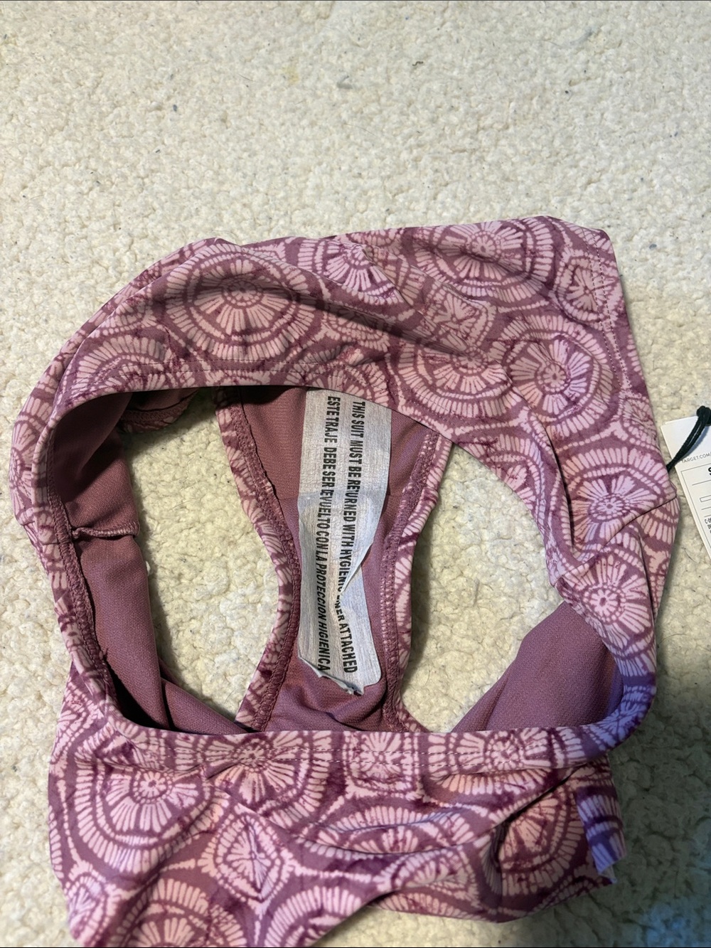 High-Waist Puple Patterned Bikini Set - Picture 4 of 8